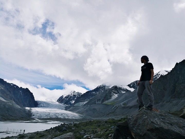 me climbing a glacier